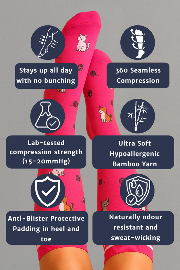 Kittens Pink Compression Socks