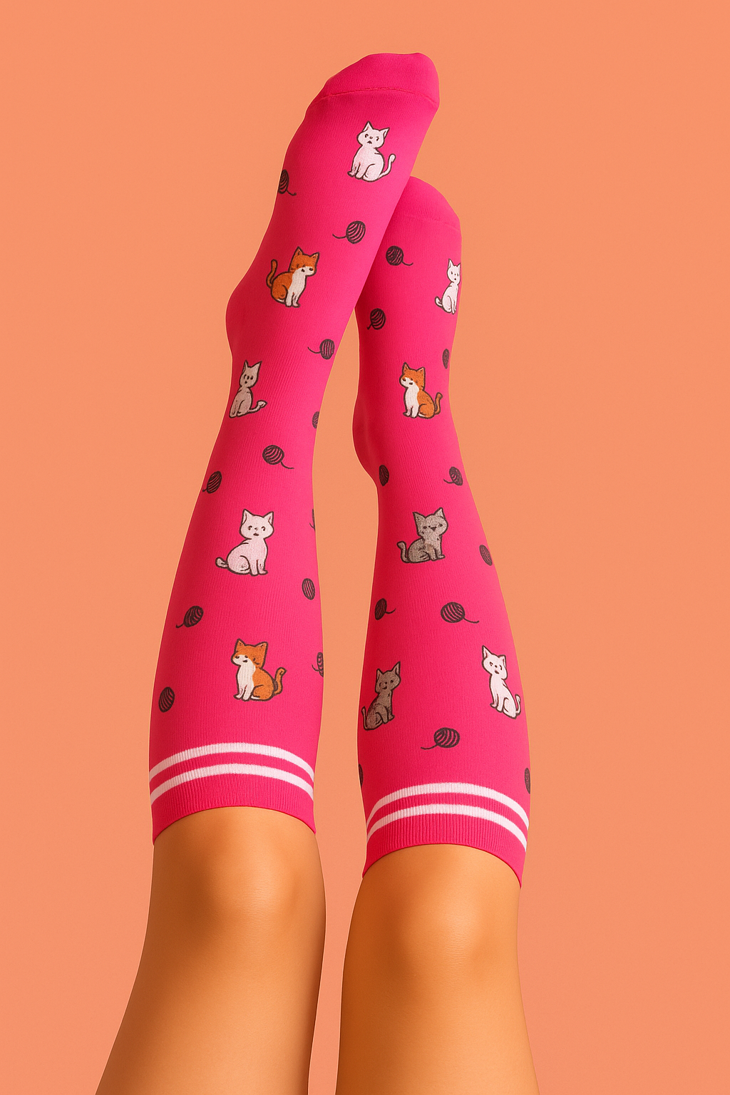 Kittens Pink Compression Socks