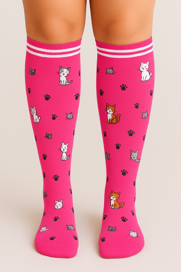 Kittens Pink Compression Socks