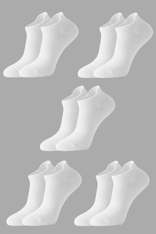 Calcetines de compresión blancos para el tobillo (5 pares)